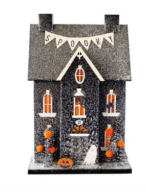 My Minds Eye Halloween Decoration “Haunted House” Village!  Brand New!